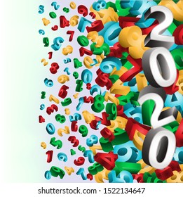 Happy New 2020 year card, vector illustration