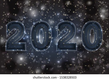 Happy new 2020 year constellation background, vector illustration