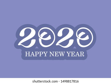 Happy new 2020 year - cute template poster banner art. Happy new year  - for invitation.