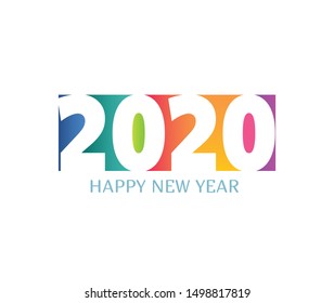 Happy new 2020 year - cute template poster banner art. Happy new year  - for invitation.