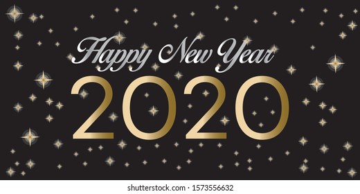 Happy new 2020 year, Elegant gold vector template.
