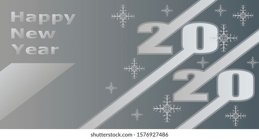 Happy New 2020 Year. Greeting card. Holiday vector illustration 2020. Festive poster or banner design