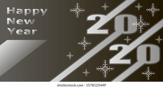 Happy New 2020 Year. Greeting card. Holiday vector illustration 2020. Festive poster or banner design