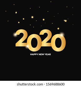 Happy New 2020 Year. Holiday vector illustration of numbers 2020. Festive poster or banner design