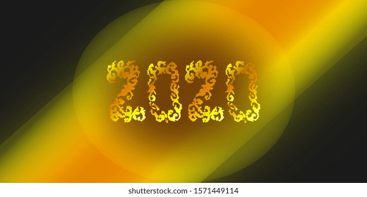 Happy New 2020 Year. Holiday vector illustration 2020. Greeting card. Festive poster or banner design