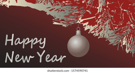 Happy New 2020 Year. Holiday vector illustration 2020. Greeting card. Festive poster or banner design