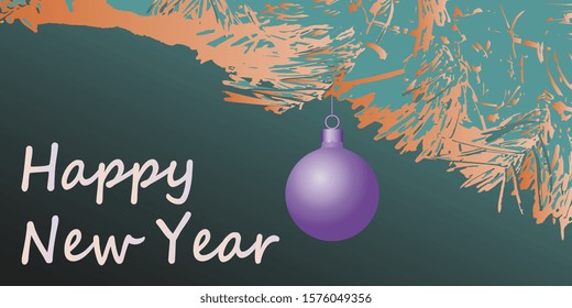 Happy New 2020 Year. Holiday vector illustration 2020. Greeting card. Festive poster or banner design