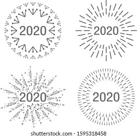 Happy New 2020 Year. Holiday Vector Illustration With Festive Typographic Composition.