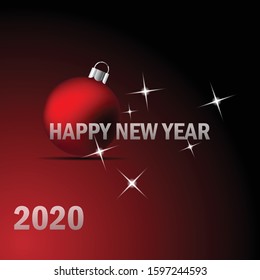 Happy New 2020 Year. Holiday vector illustration of  numbers 2020. Realistic 3d sign. Festive poster or banner design