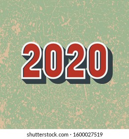 Happy New 2020 Year, Holiday Illustration of Luxury Isometric Volume Numbers 2020