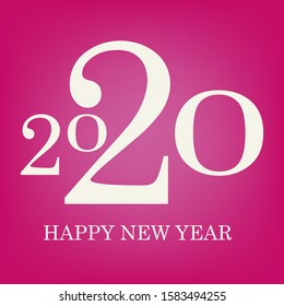 Happy new 2020 year. Text design. Vector illstration.