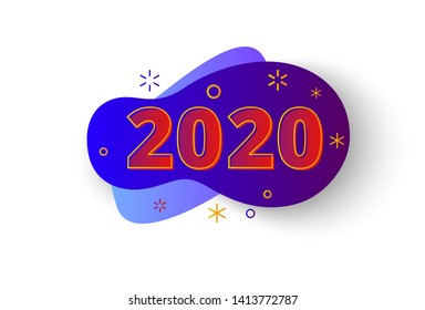 Happy New 2020 Year. Vector holiday illustration. 