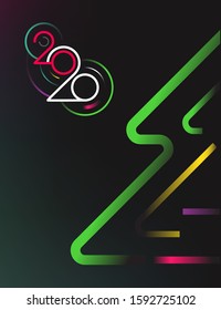 Feliz nuevo concepto vectorial de 2020
