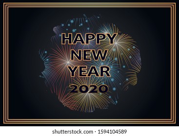 Happy new 2020 year!. Vector greeting illustration.  Happy New Year 2020 Template