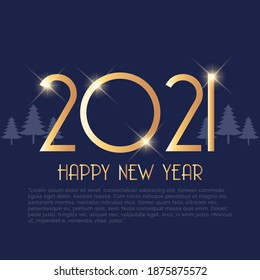 Feliz nuevo 2021, fondo vectorial. Plantilla de diseño de tarjetas de felicitación de vacaciones. Afiches de Navidad y Año Nuevo