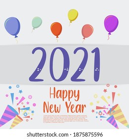 Alles Gute für 2021, Vektorhintergrund. Weihnachtsgrußkartendesign-Vorlage. Weihnachts- und Neujahrsposter