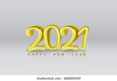 Happy New 2021 Year, holiday cover festive. Vector illustration