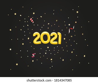 Feliz nueva tarjeta de saludo vectorial 2021