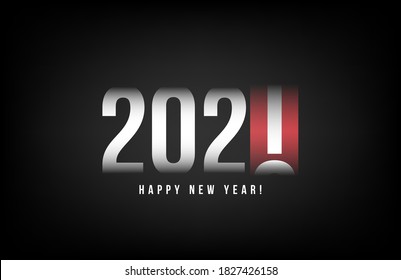 Feliz Año Nuevo 2021. Ilustración vectorial de vacaciones. Números en fondo negro