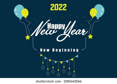 Feliz nuevo texto de 2022 con efecto ligero y fuegos artificiales