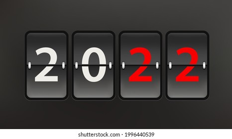 Feliz nuevo concepto vectorial de 2022 con marcador