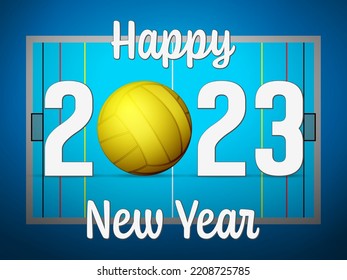 Happy new 2023 water polo pool background. Vector illustration.