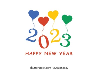 Happy new 2023 year Elegant gold text with light