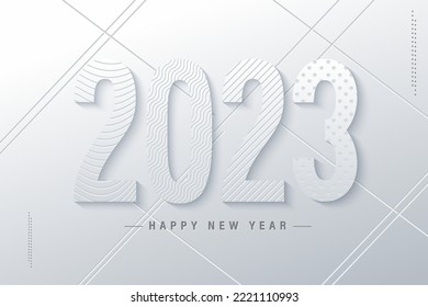 Happy New 2023 Year elegant design vector illustration of color logo