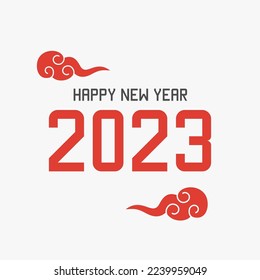 Happy New 2023 Year with flag of Japan. Suitable for greeting card  poster and banner