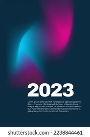 Happy New 2023 Year posters set. Typography geometric logo 2023 for branding, banner, cover, invitation card.