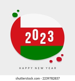 Happy New 2023 Year with themes of Oman. Suitable for greeting card, poster and banner.