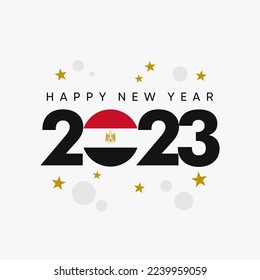 Happy New 2023 Year with themes of Egypt. Suitable for greeting card, poster and banner.