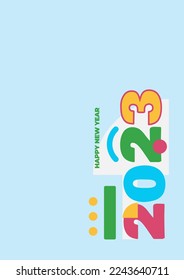 Happy New 2023 Year! 2023 typography logo design concept. Happy new year 2023 logo design. Minimalistic trendy backgrounds for branding, banner, cover, card