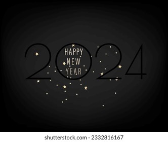 Happy New 2024 Year logo. Holiday vector illustration with digits
