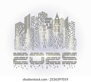Happy New 2025 year  modern city wallpaper, vector illustration