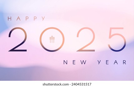 Happy New 2025 Year shining design template with light effect