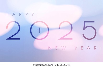 Happy New 2025 Year shining design template with light effect