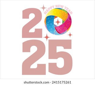  Happy New 2025T-shirt, Welcome 2025 SVG,New year svg,Happy New Year T-shirt, Goodbye 2025, New Year's Eve Quote, New year sublimation, Year End Hap svg,Cut File For Cricut