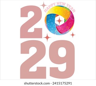 Happy New 2029 T-shirt, Welcome 2029 SVG,New year svg,Happy New Year T-shirt, Goodbye 2029, New Year's Eve Quote, New year sublimation, Year End Hap svg,Cut File For Cricut