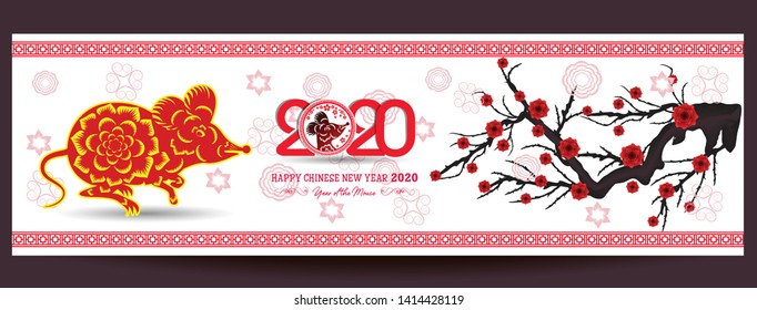 Happy New Chinese Year 2020 year of the Rat year of the mouse