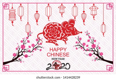 Happy New Chinese Year 2020 year of the Rat year of the mouse