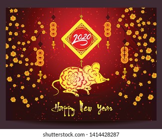 Happy New Chinese Year 2020 year of the Rat year of the mouse