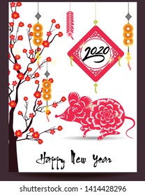 Happy New Chinese Year 2020 year of the Rat year of the mouse