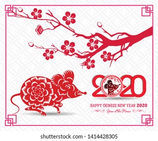 Happy New Chinese Year 2020 year of the Rat year of the mouse