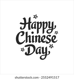Happy New Chinese New Year Typography calligraphy silhouette vector style design