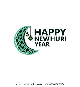 Happy New Hijri Year Vector Illustration. Suitable for logo, icon, campaign, and greeting card