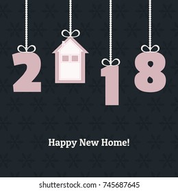 Happy New Home 2018 Abstract Card 