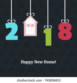 Happy New Home 2018 Abstract Real Estate Card