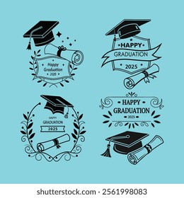 Happy new life of graduate vector art  