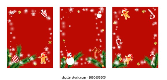 Felices antecedentes de año nuevo con patrón de caramelos y tipografía de feliz texto del día de la Navidad .